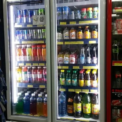 Chilled drink fridge with wide variety of beverages